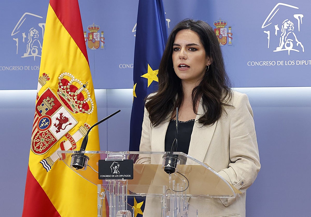 La portavoz de Vox en el Congreso, Pepa Millán, en rueda de prensa