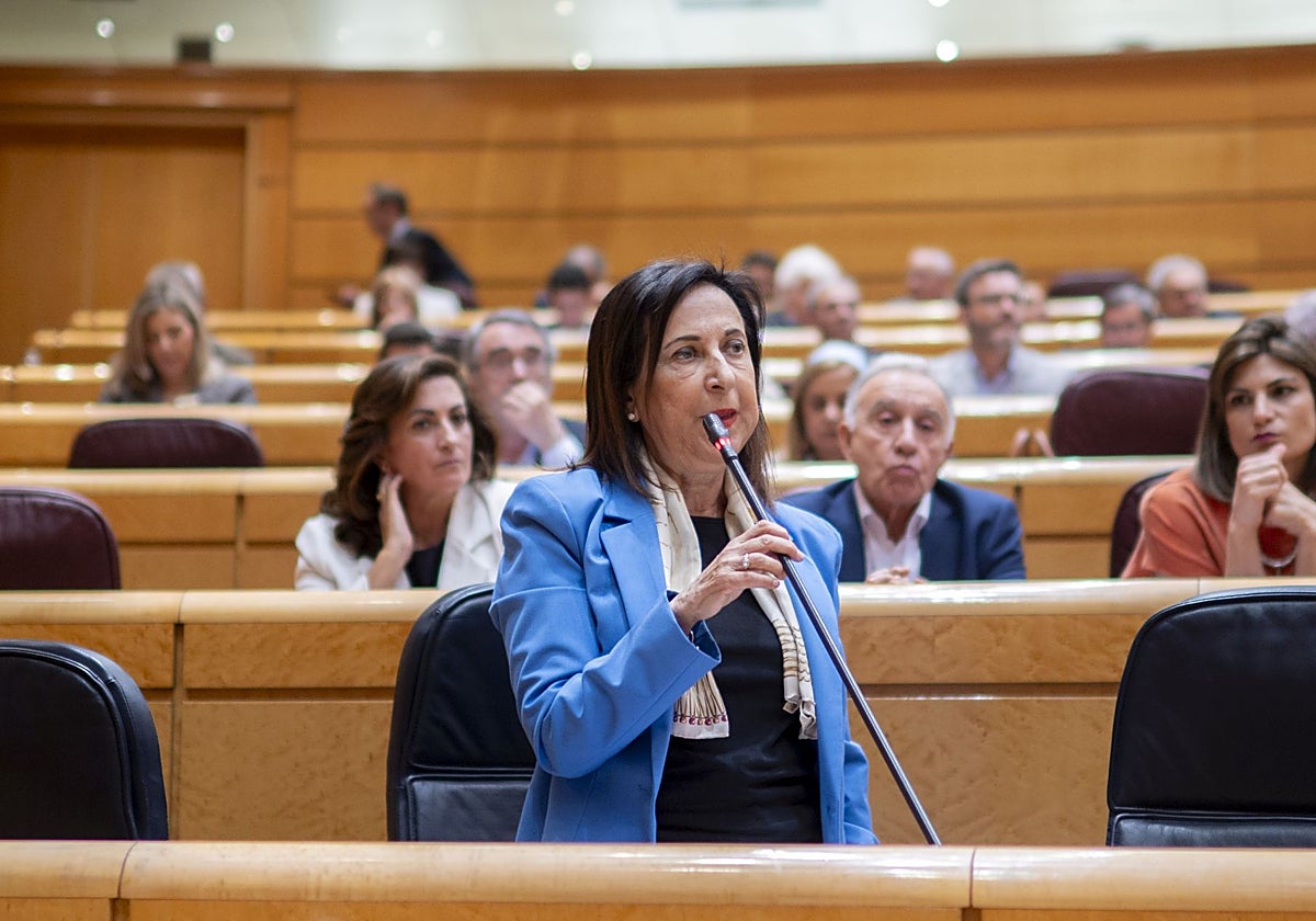 La ministra de Defensa, Margarita Robles, en el Senado