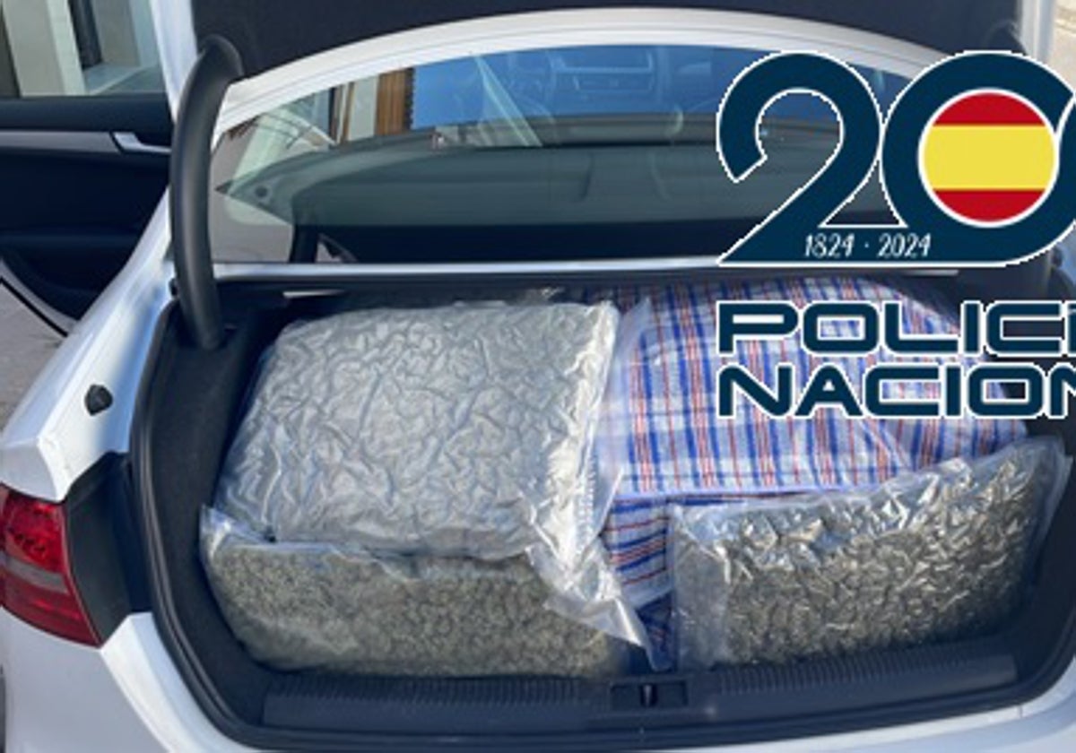 Droga en el interior de un maletero