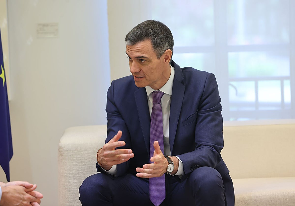 El presidente del Gobierno, Pedro Sánchez, ayer en la Moncloa