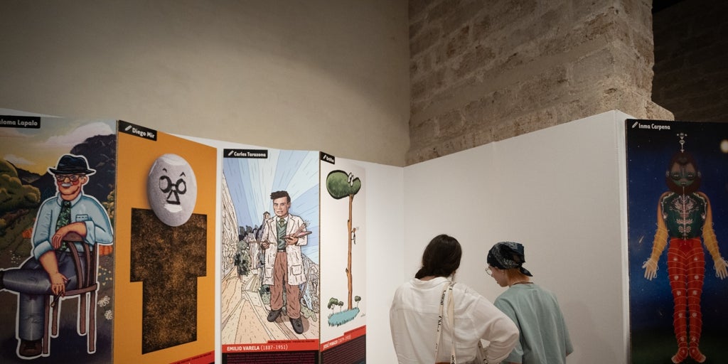 Ilustradores afectados por la dana retratan en el cccc a grandes figuras de la pintura valenciana del siglo xx