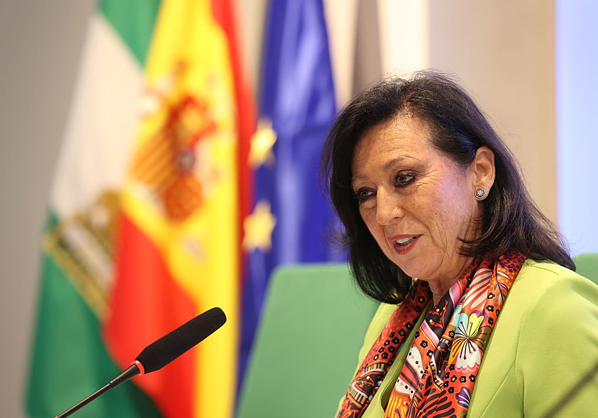 María Dolores Jiménez, en un acto de Construcor