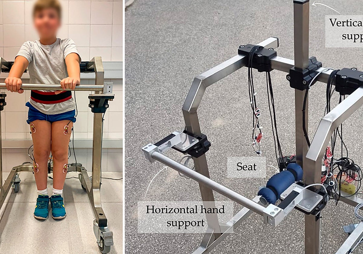 El modelo de andador pediátrico que ha desarrollado la Universidad de Málaga