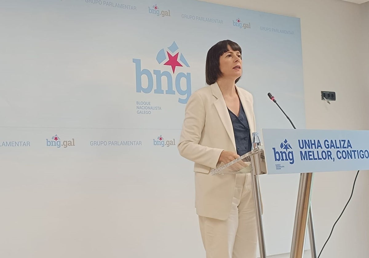 La portavoz nacional del BNG, Ana Pontón, en rueda de prensa