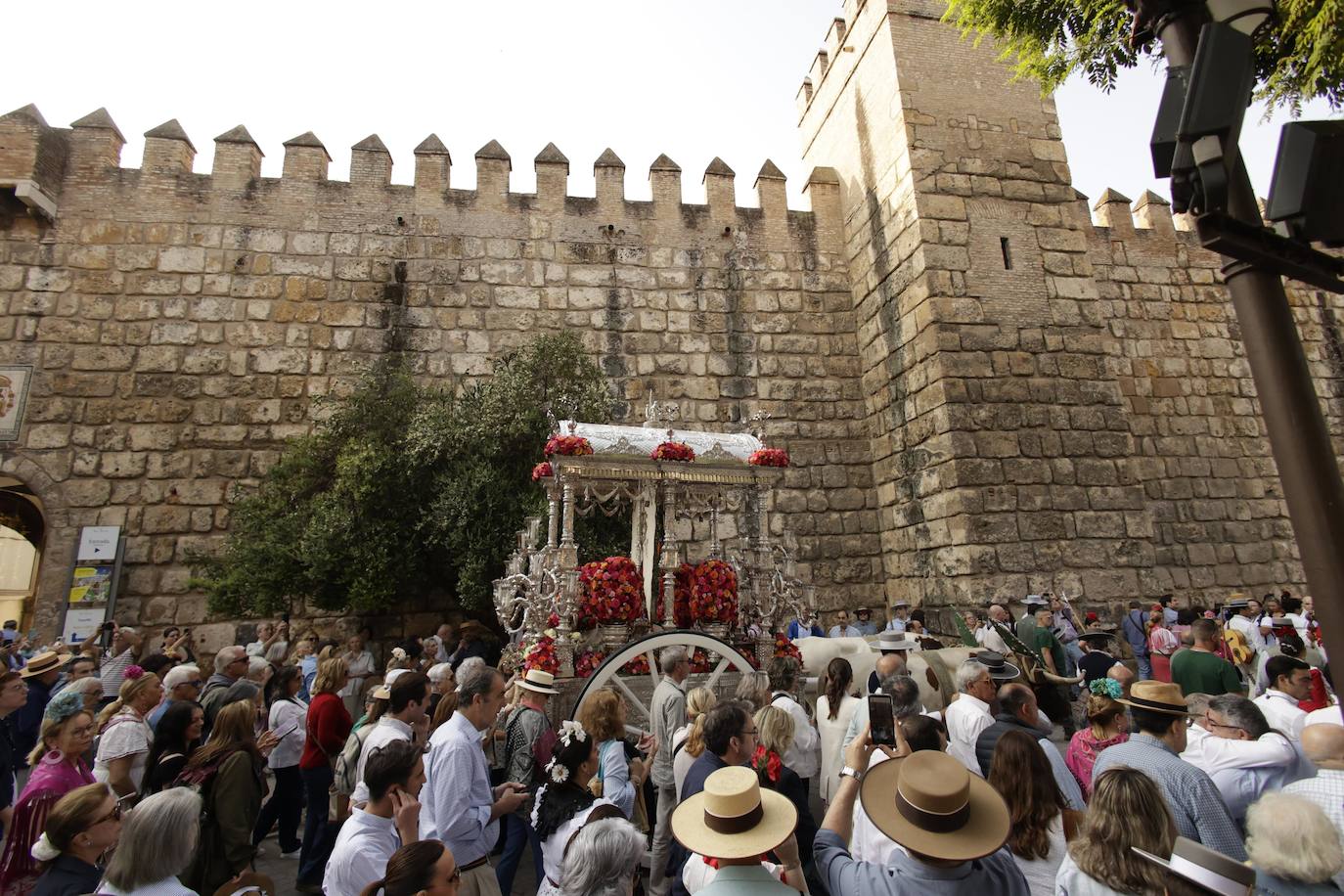 Salida de la Hermandad del Rocío de Sevilla en su peregrinación a la Aldea del Rocío