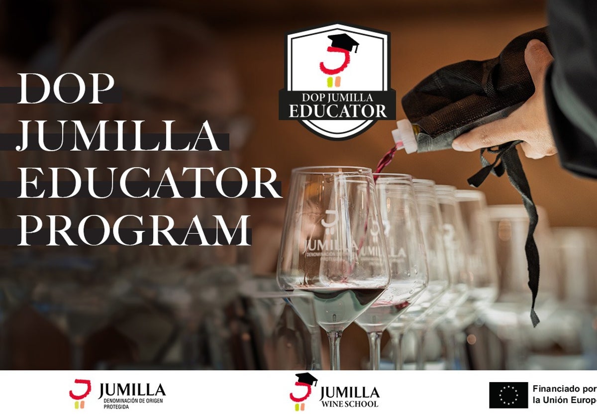 Imagen del cartel de la escuela de vinos de la DOP Jumilla