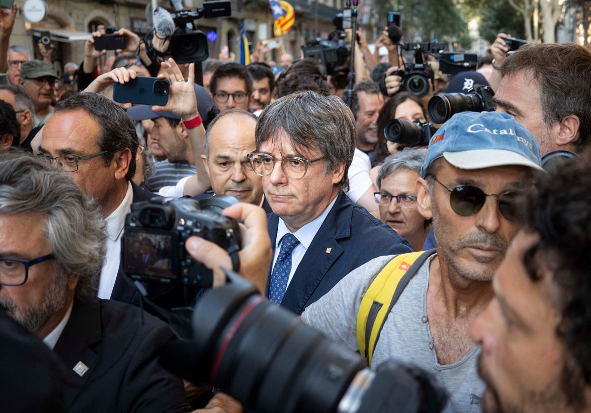 El líder de Junts, Carles Puigdemont, en Barcelona el pasado verano