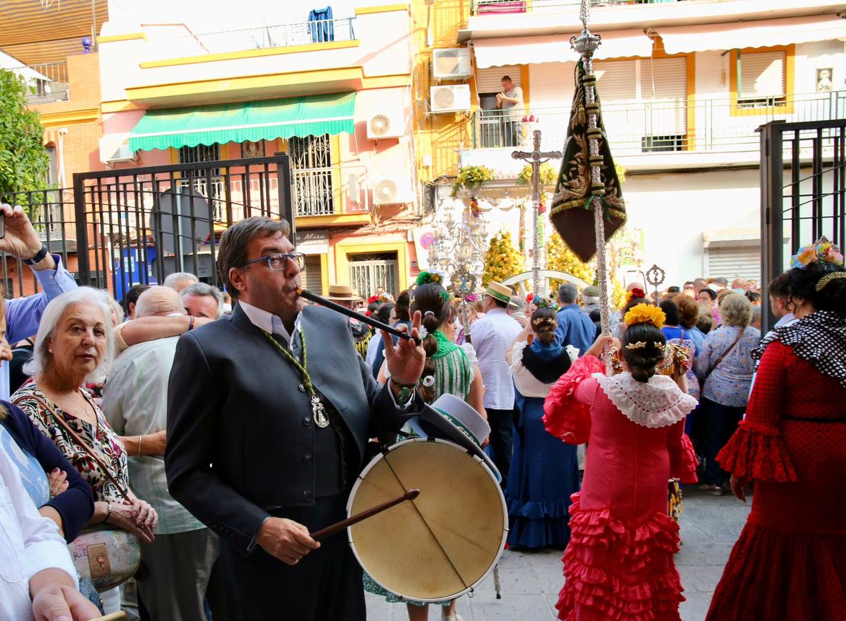 Primeros momentos de la peregrinación de la Hermandad del Rocío del Cerro del Águila