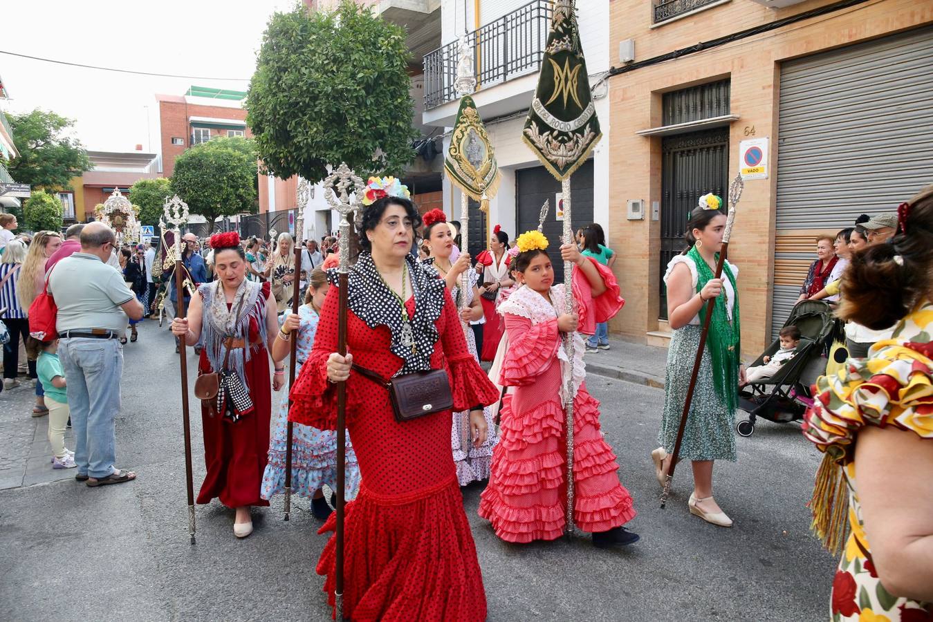 Primeros momentos de la peregrinación de la Hermandad del Rocío del Cerro del Águila