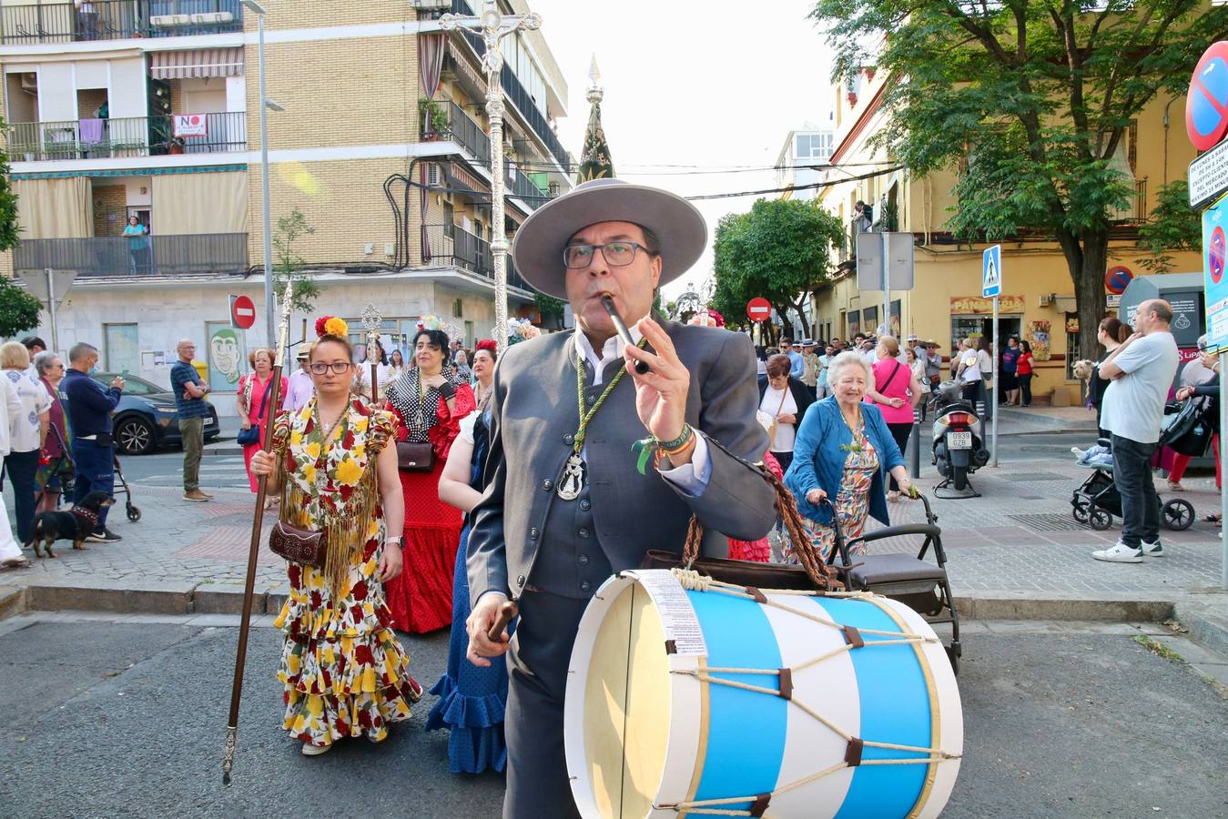 Primeros momentos de la peregrinación de la Hermandad del Rocío del Cerro del Águila