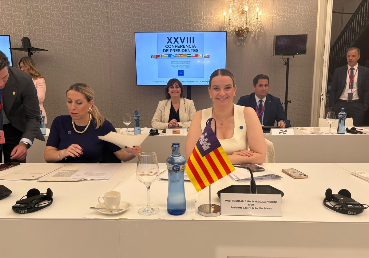 La presidenta de Baleares, Marga Prohens, durante la Conferencia de Presidentes este viernes en Barcelona.