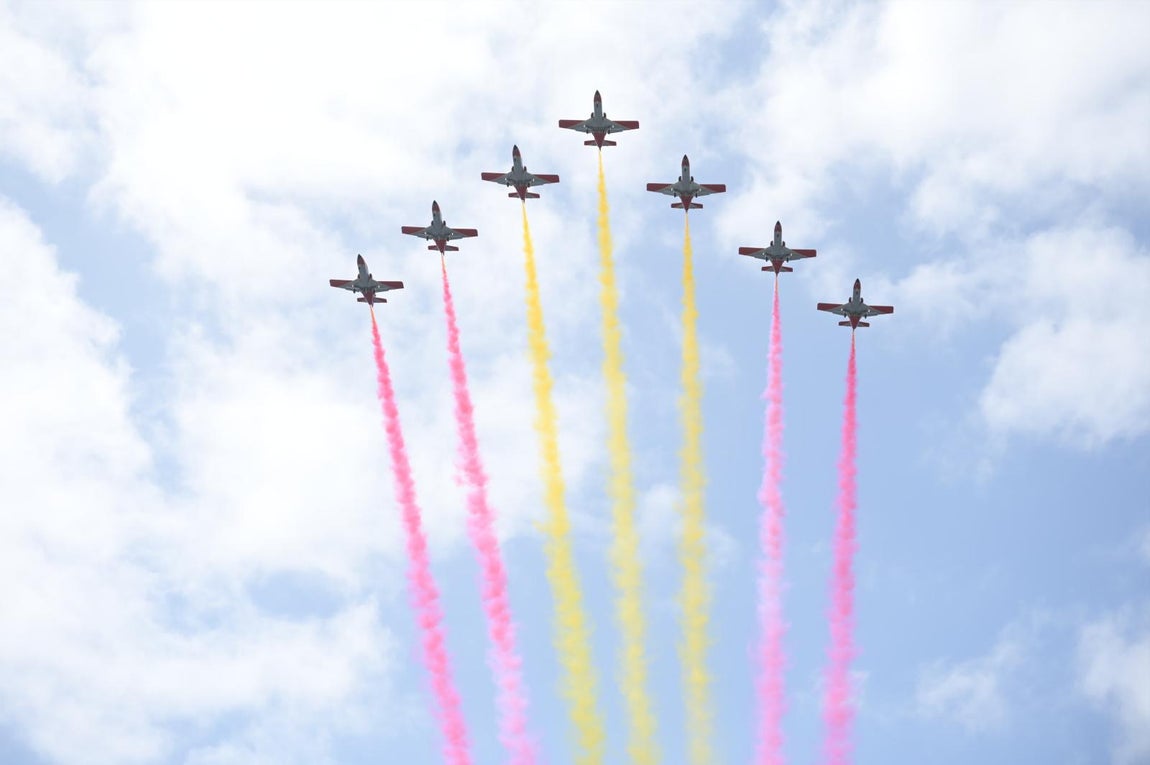 La bandera de España del Ejército del Aire durante el desfile del Día de las Fuerzas Armadas 2025