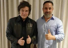 Milei se reúne con Abascal a su llegada a Madrid para participar en el Economic Forum
