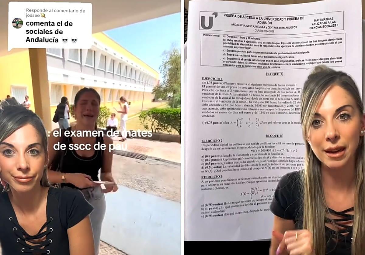 Una profesora resuelve el examen de Matemáticas Aplicadas a las Ciencias Sociales de Selectividad en Andalucía y sentencia: «Se han pasado»