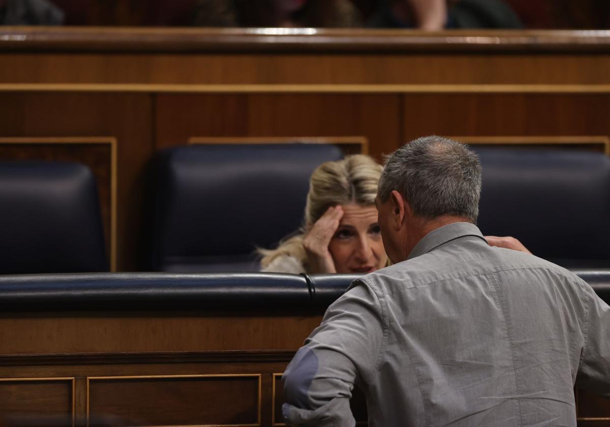 Yolanda Diaz y Joan Baldoví en el Congreso, en una foto de archivo