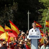 Imagen de Feijóo durante la manifestación del domingo en Madrid