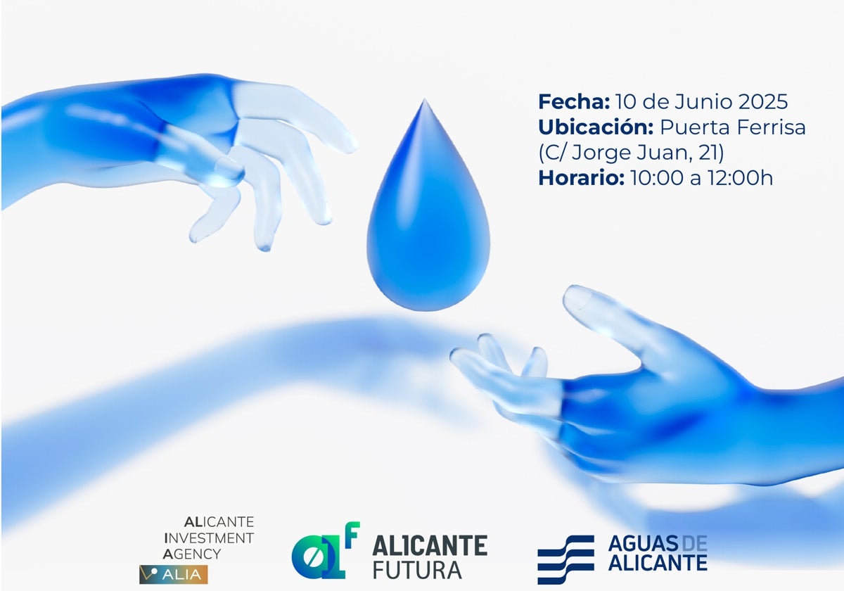 Cartel anunciador de la presentación del 'sandbox' de Aguas de Alicante