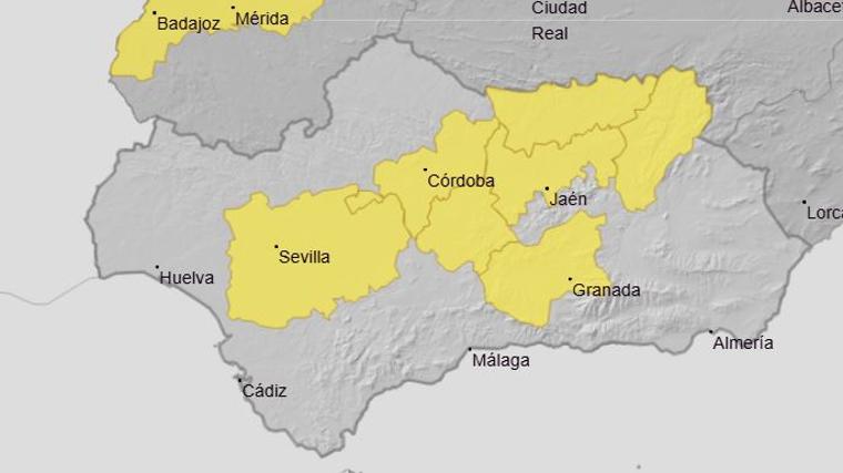 Avisos amarillos por calor este martes en Andalucía