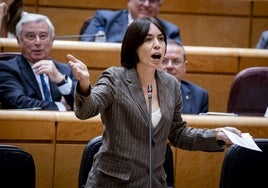 Diana Morant, ministra de Ciencia, durante el pleno del Senado