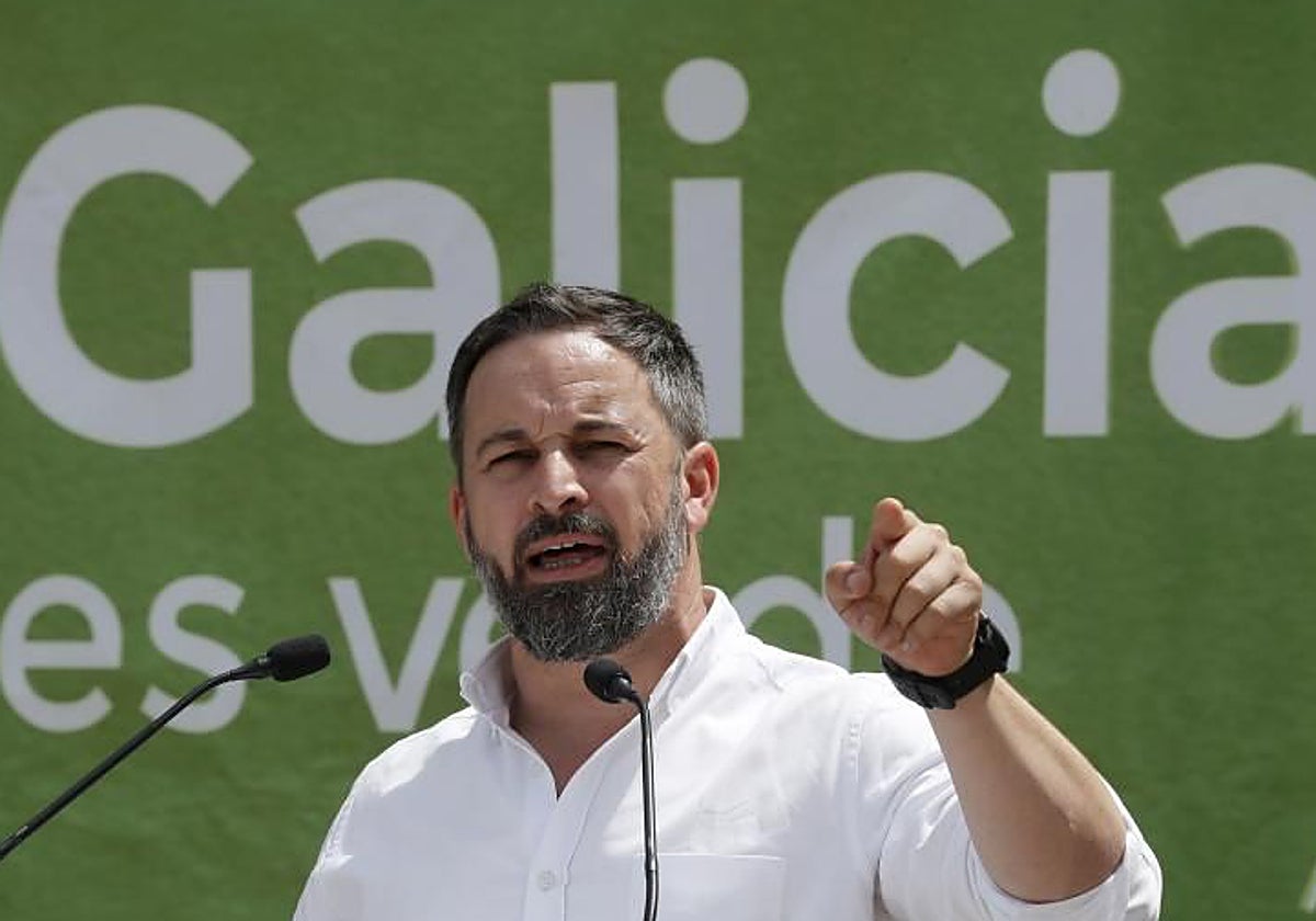 Abascal, en un acto de Vox en Ribeira en julio de 2020, mismo mes en que ocurrieron los hechos en ciudad de La Coruña