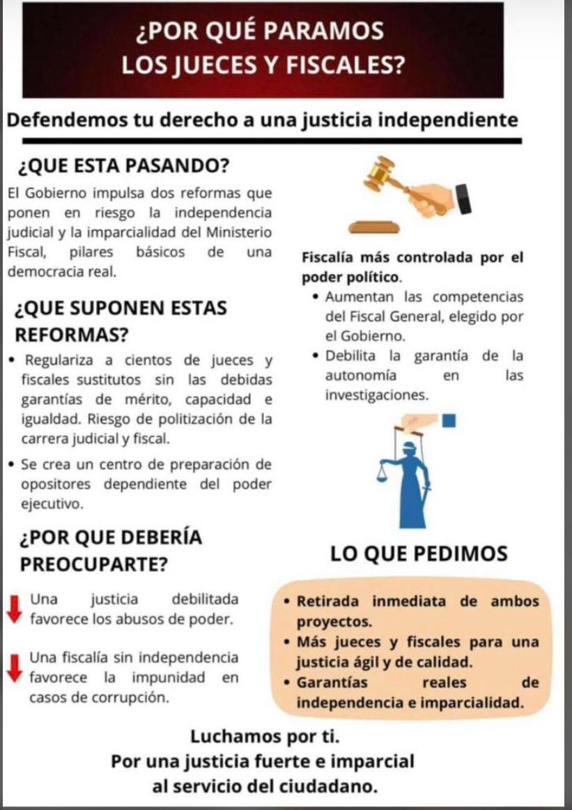 Folleto informativa de la protesta de jueces