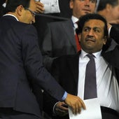 Al-Thani en un partido del Málaga