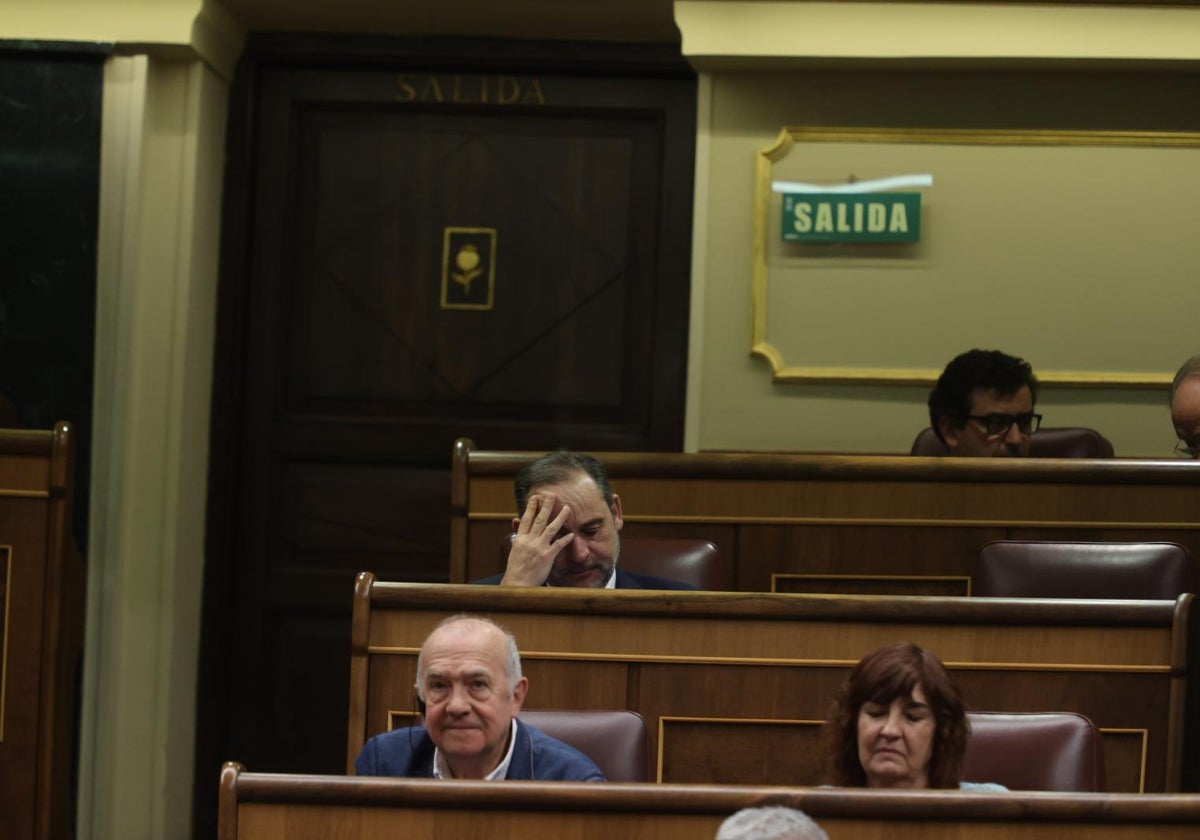 José Luis Ábalos, en la votación de los decretos ómnibus el padado febrero en el Congreso