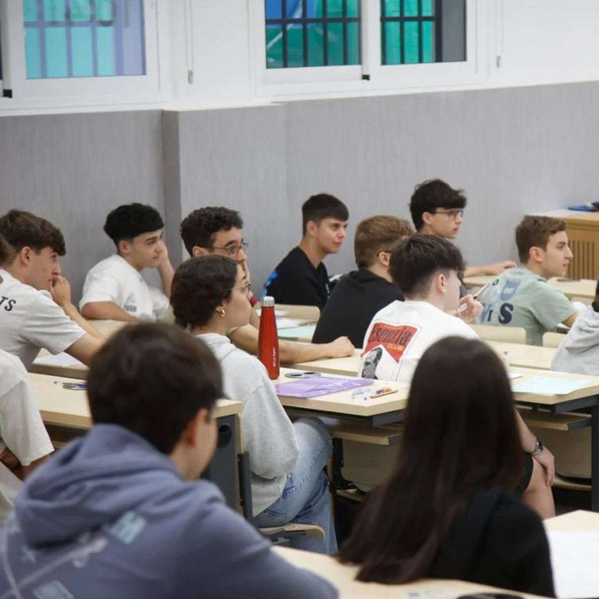 Estudiantes de Selectividad en un aula de la Universidad de Sevilla en una mañana de exámenes