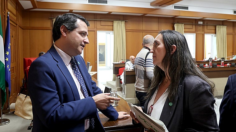 La portavoz de Vox, Paula Badanelli, habla con el alcalde