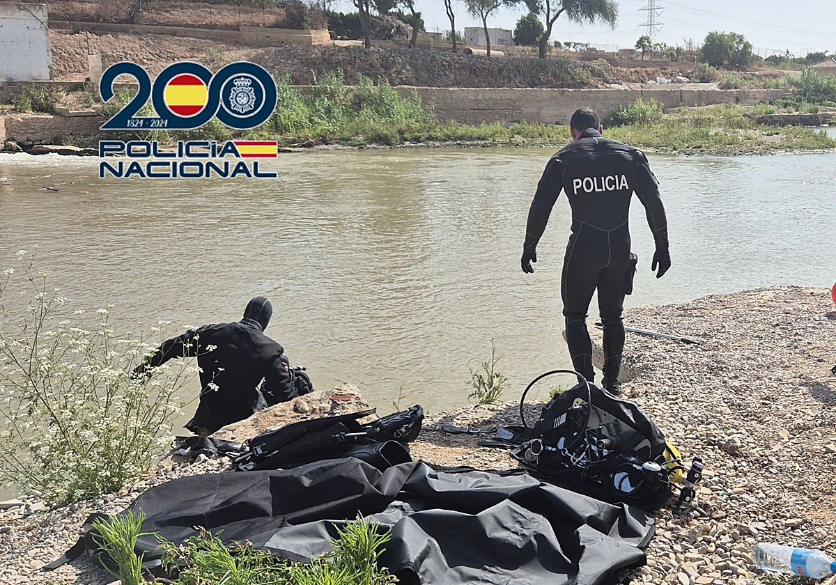 Imagen del dispositivo de búsqueda en el rio Turia