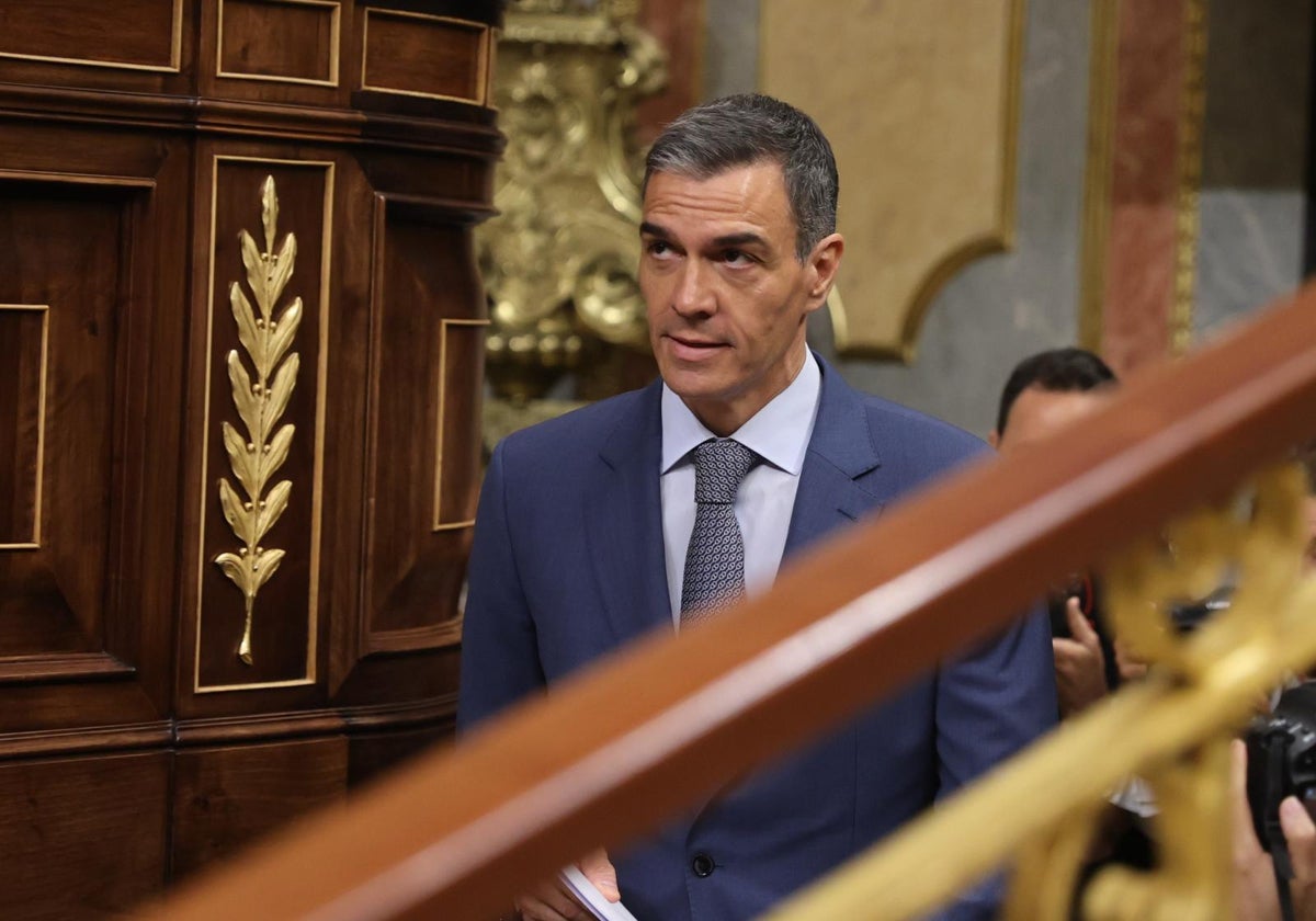 Pedro Sánchez, presidente del Gobierno, el pasado miércoles en el Congreso