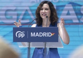 Isabel Díaz Ayuso, presidenta de la Comunidad de Madrid, durante un mitn