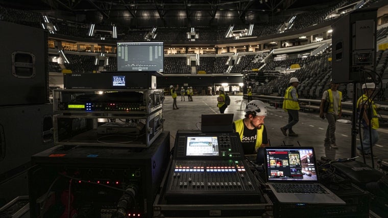 Imagen de la sala principal del Roig Arena, este miércoles, durante una prueba de sonido