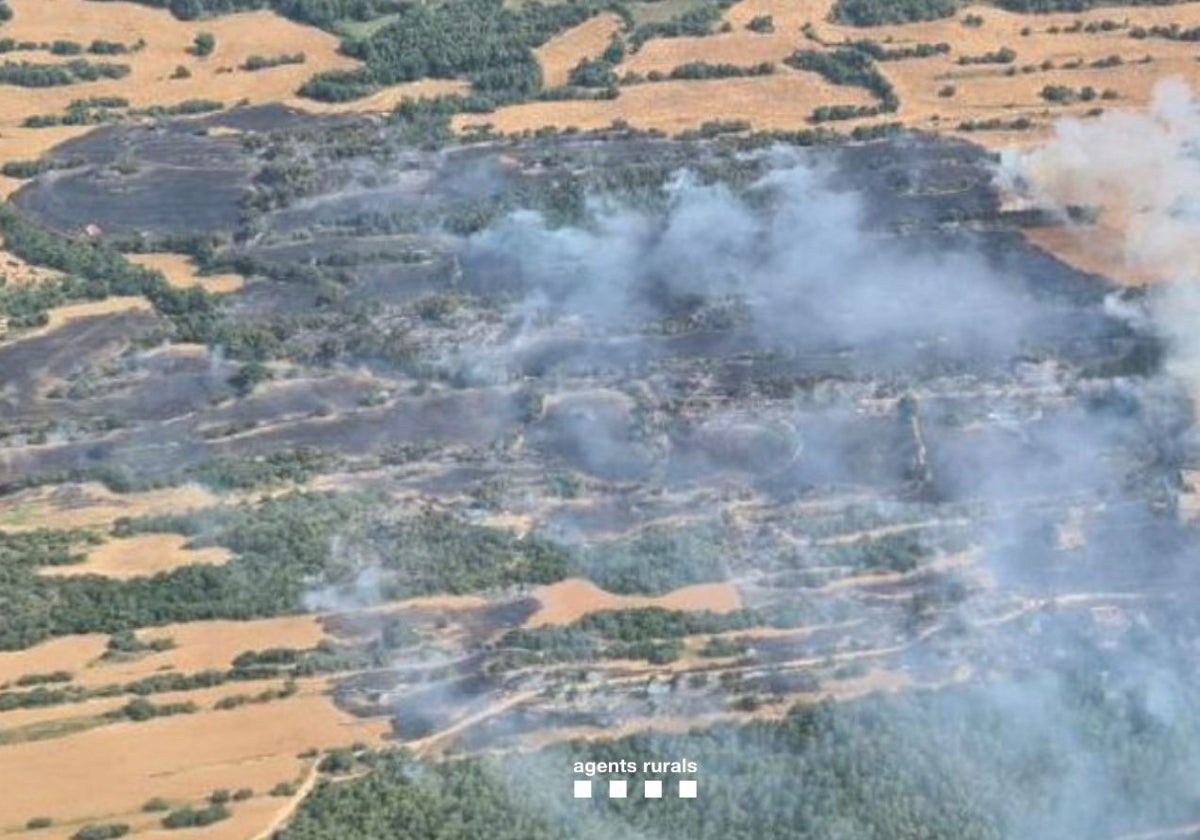 Incendio en Pinell de Solsonès (Lérida) este domingo