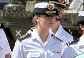 La Princesa Leonor, durante castrense celebrado en el cuartel de la Legión en Ceuta