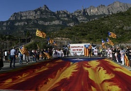 Protesta independentista contra la visita del Rey a Montserrat