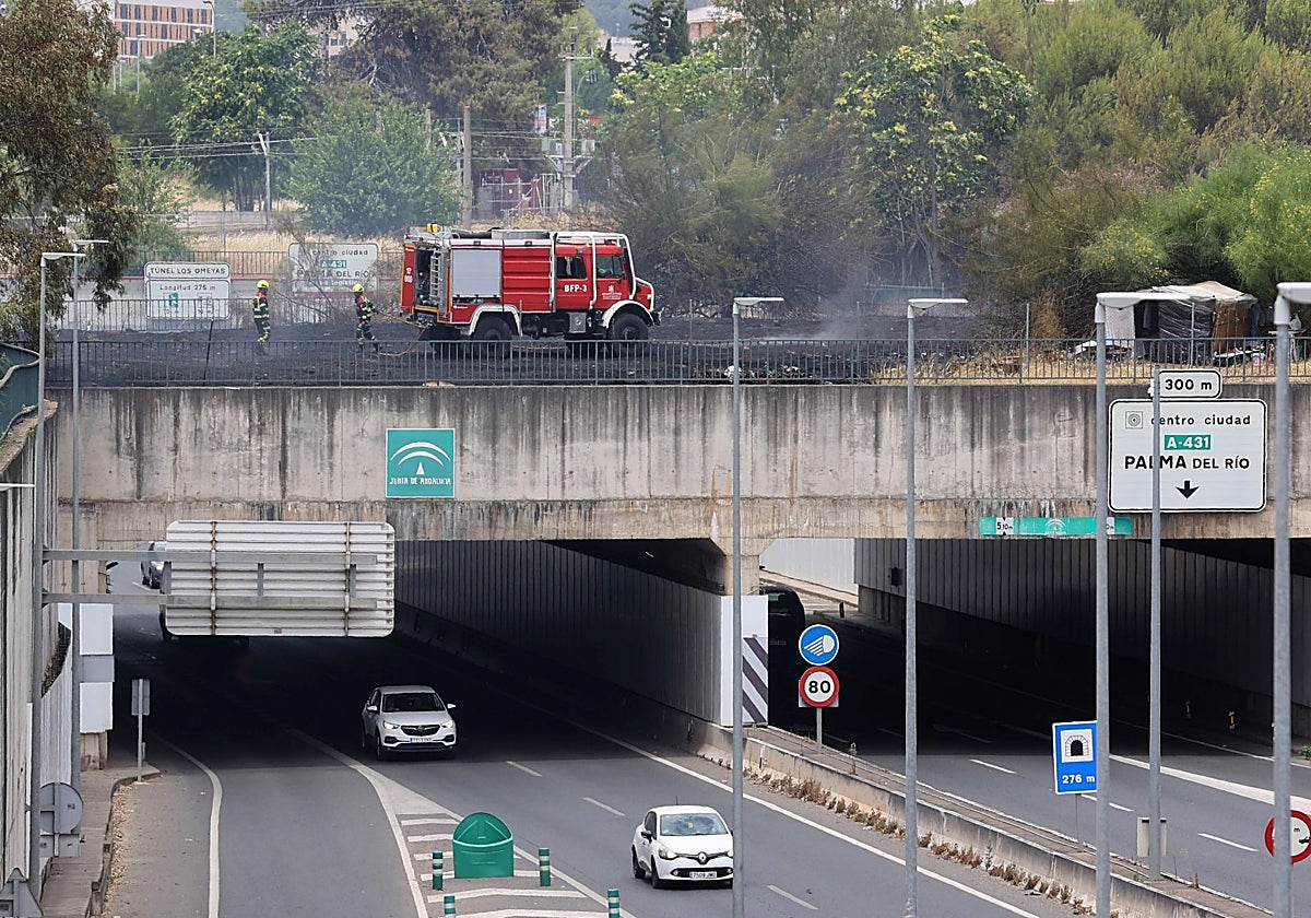 Incendio en el túnel de los Omeyas en la capital cordobesa