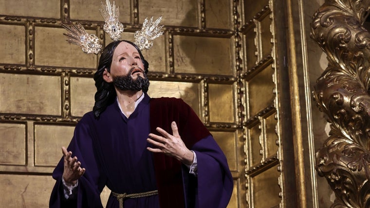 El Señor de la Oración en el Huerto, con el sudor de sangre, tras la última restauración