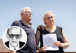 José y Dolores, yerno e hija de Cayetano Piedra (en blanco y negro), con su última escrito ante el juzgado