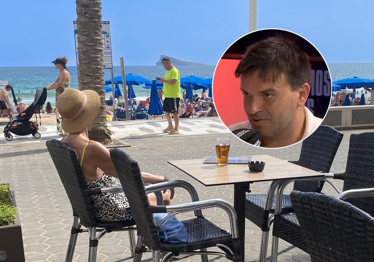 Imagen de la terraza de un restaurante ajeno a esta noticia y Jesús Soriano -SoyCamarero-