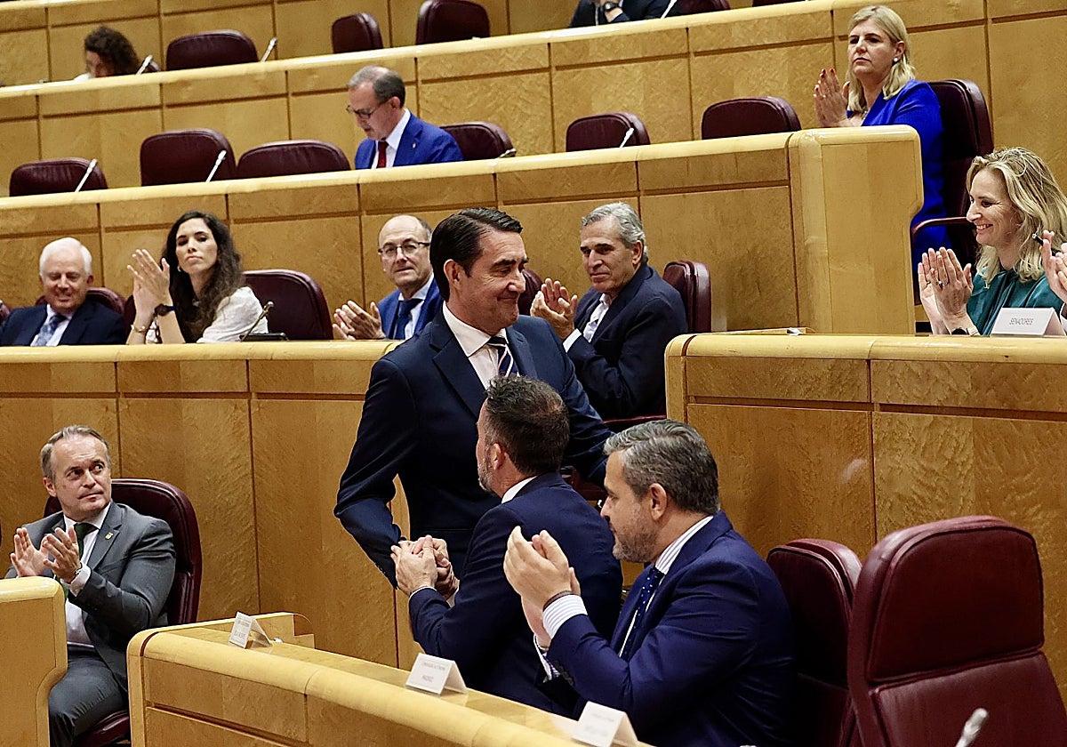 El consejero de Medio Ambiente, Vivienda y Ordenación del Territorio, Juan Carlos Suárez-Quiñones, interviene hace unos días en la Comisión General de las Comunidades Autónomas del Senado