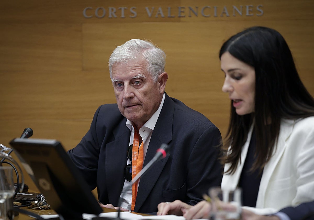 Imagen del arquitecto Julio Gómez-Perretta, este martes, en la comisión parlamentaria sobre la dana