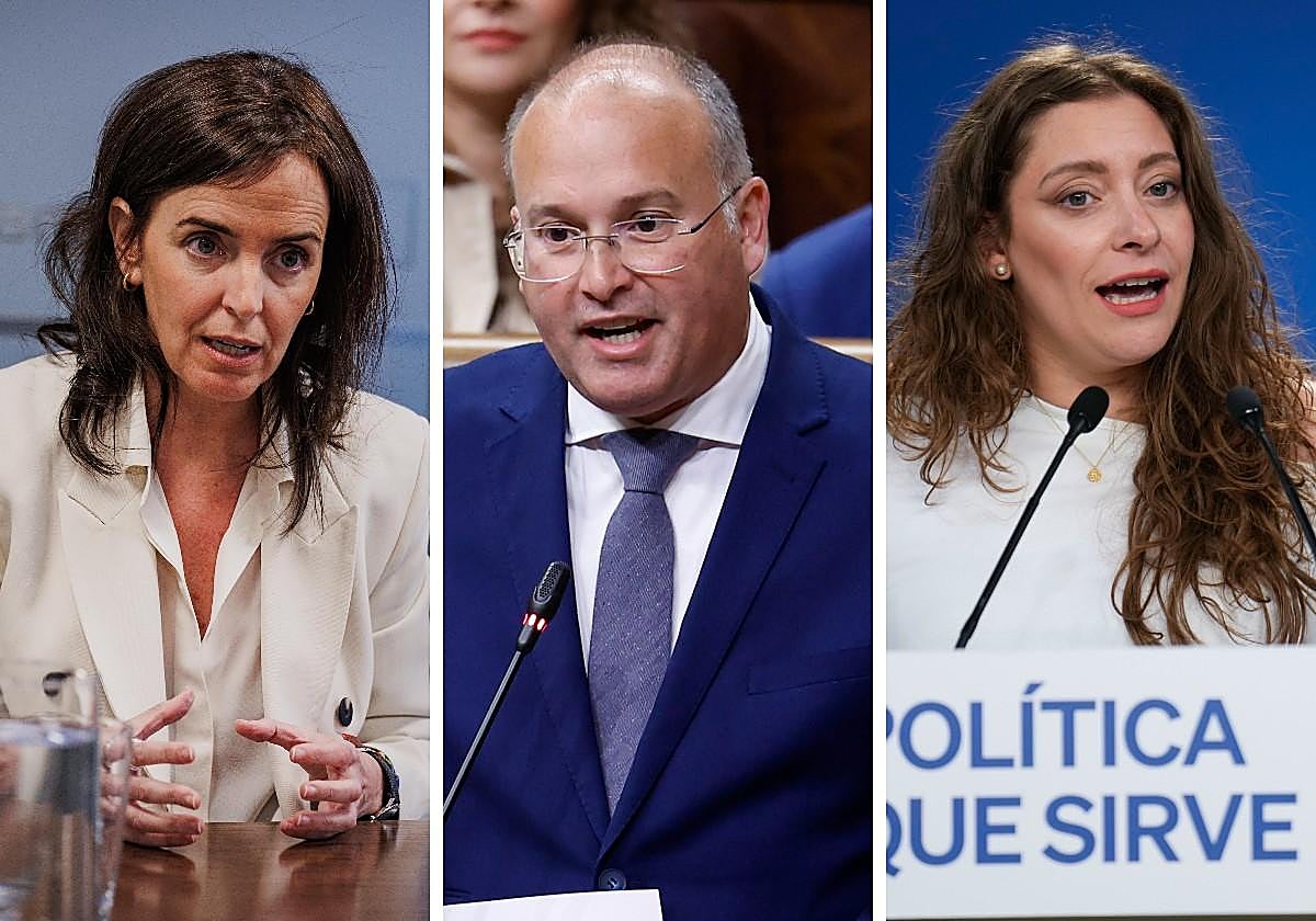 De izquierda a derecha: Carmen Fúnez, Miguel Tellado y Esther Muñoz