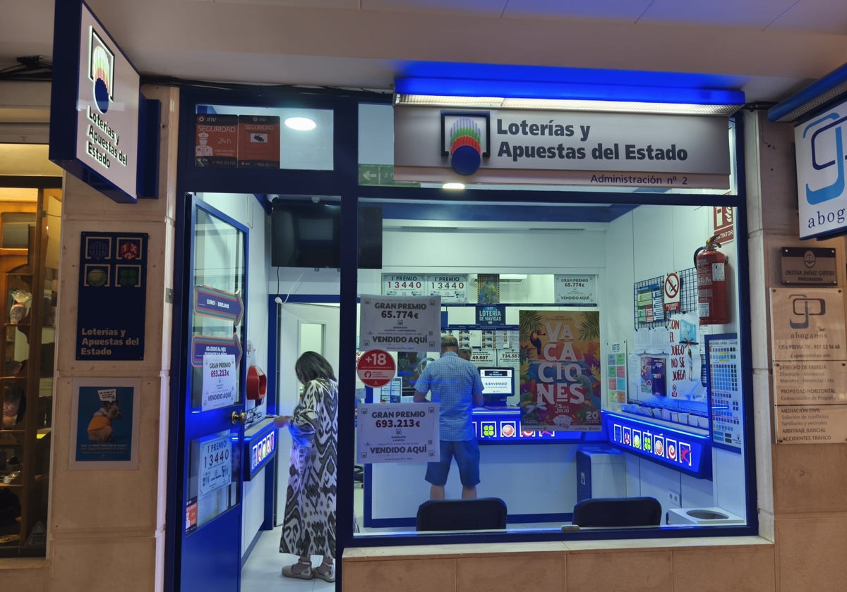 La Administración de Loterías que ha dado el premio de la Bonoloto en Cabra este mismo miércoles 2 de julio