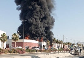 Un incendio en una nave industrial de Fortuna (Murcia) provoca una gran nube tóxica y obliga a confinar a la población