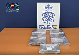 Le pararon por ir usando el móvil conduciendo y encontraron 7 ladrillos de cocaína en el coche