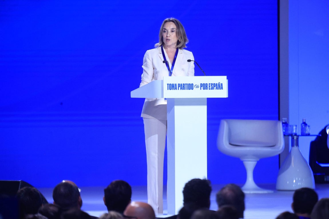 Cuca Gamarra durante su intervención