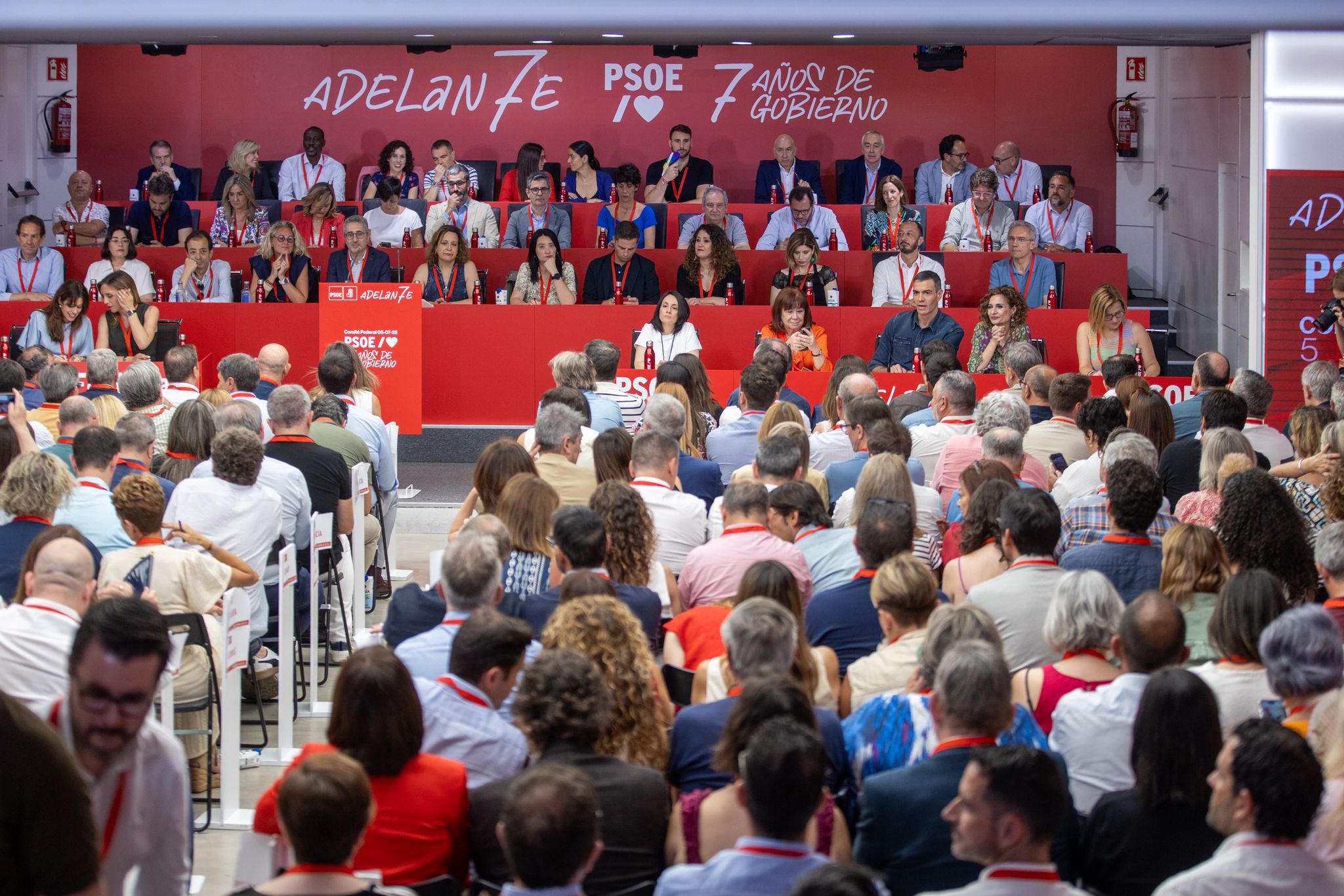 Asistentes al comité federal del PSOE este sábado en Ferraz