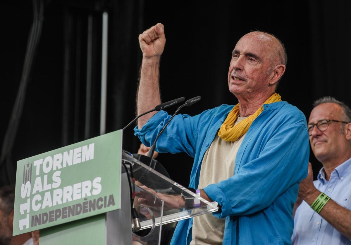 El presidente de la ANC, Lluís Llach, durante la pasada Diada del 11 de septiembre