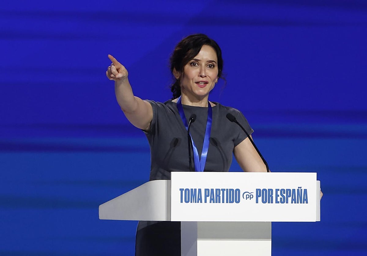 Isabel Díaz Ayuso, en la clausura del congreso nacional del PP